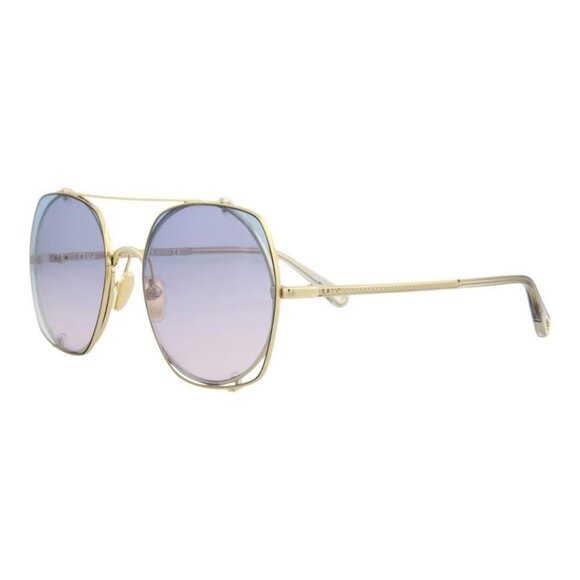 New Authentic Chloé Womens Square/Rectangle Gold Grey Light Blue Fashion Designe - Picture 1 of 5